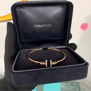 Tiffany & Co. Elegant Gold T Bracelet